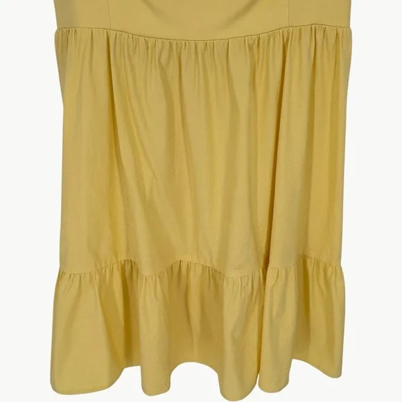 Reformation Jeune Ruffle Stretch Organic Cotton Mini Dress | Sz 8 | Light Yellow - Picture 8 of 16